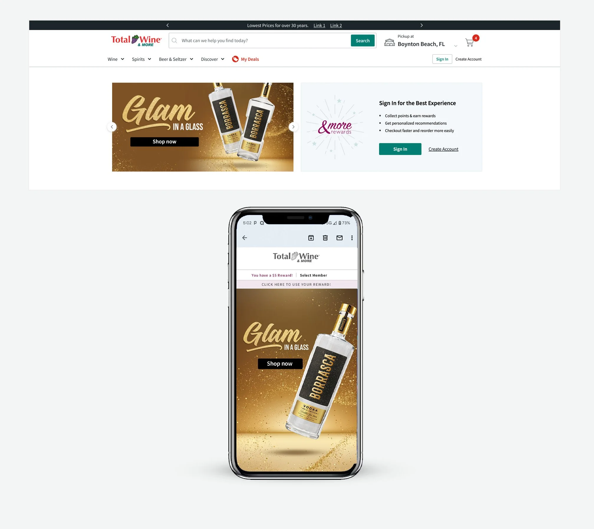 Desktop Carousel & Email Mobile