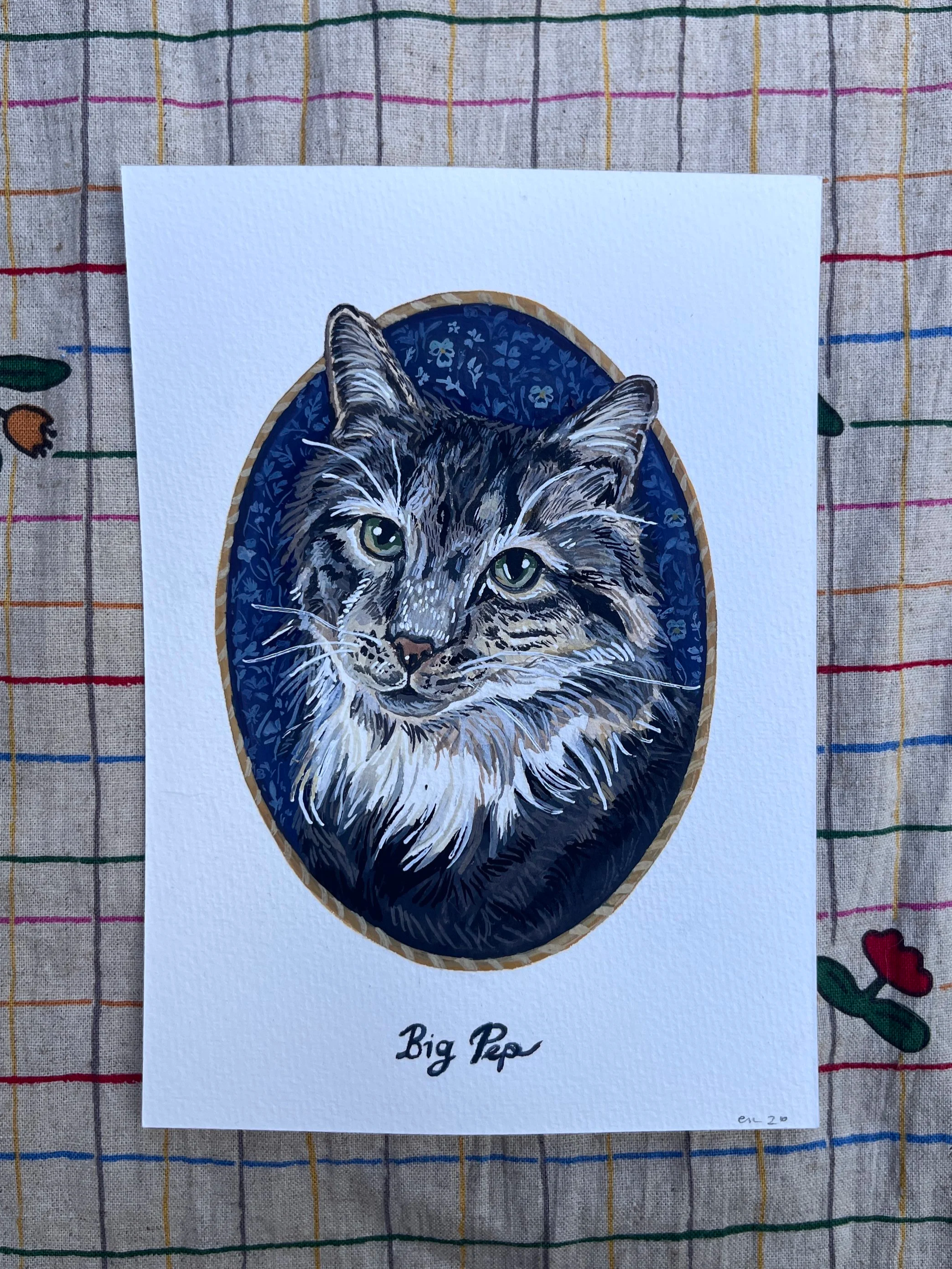Hand painted custom pet portrait size 5x7