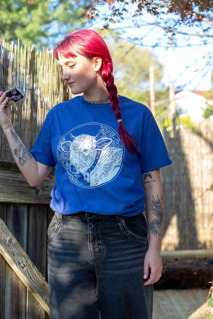 blue cow tee shirt