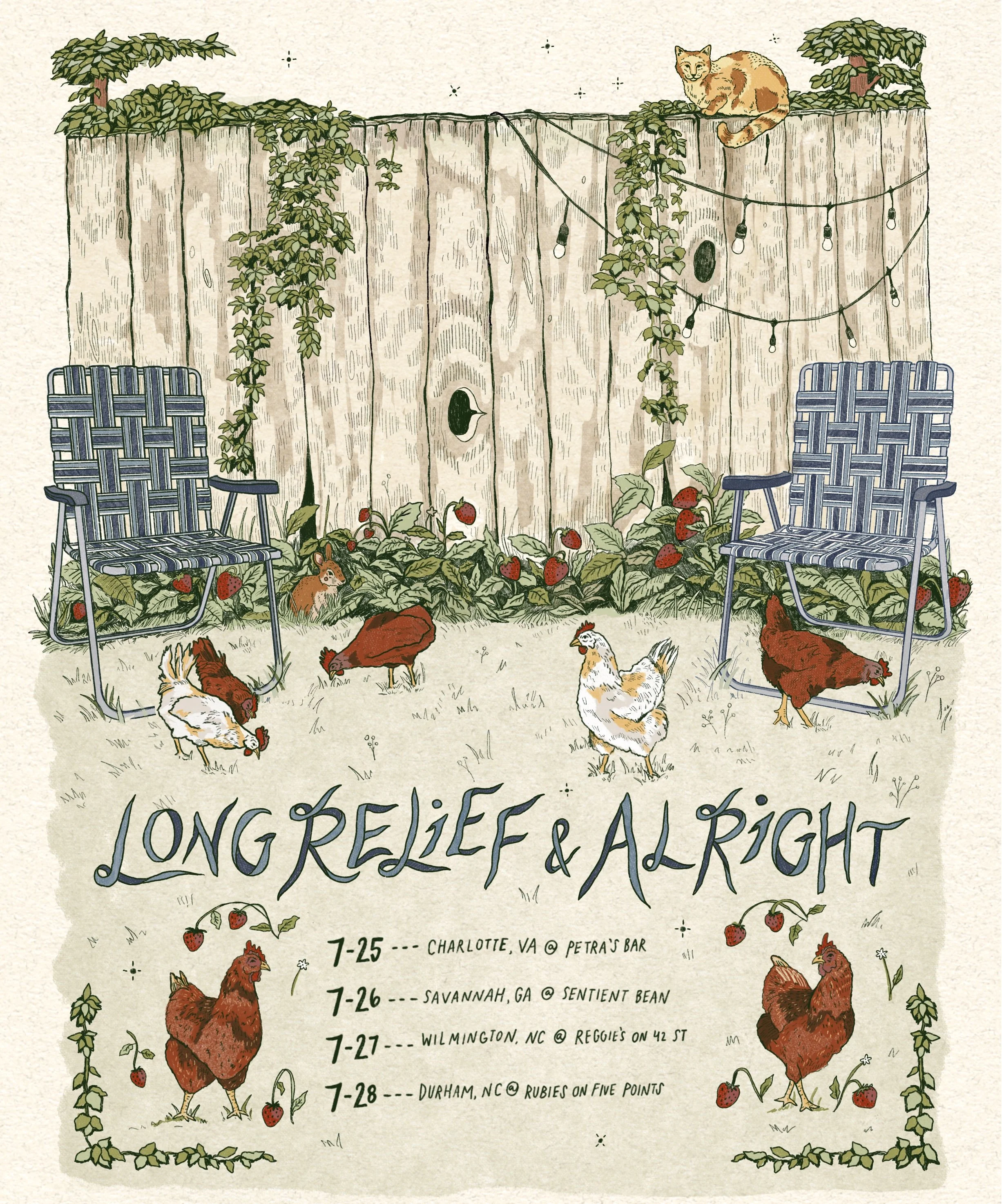 Tour poster design for Long Relief & Alright