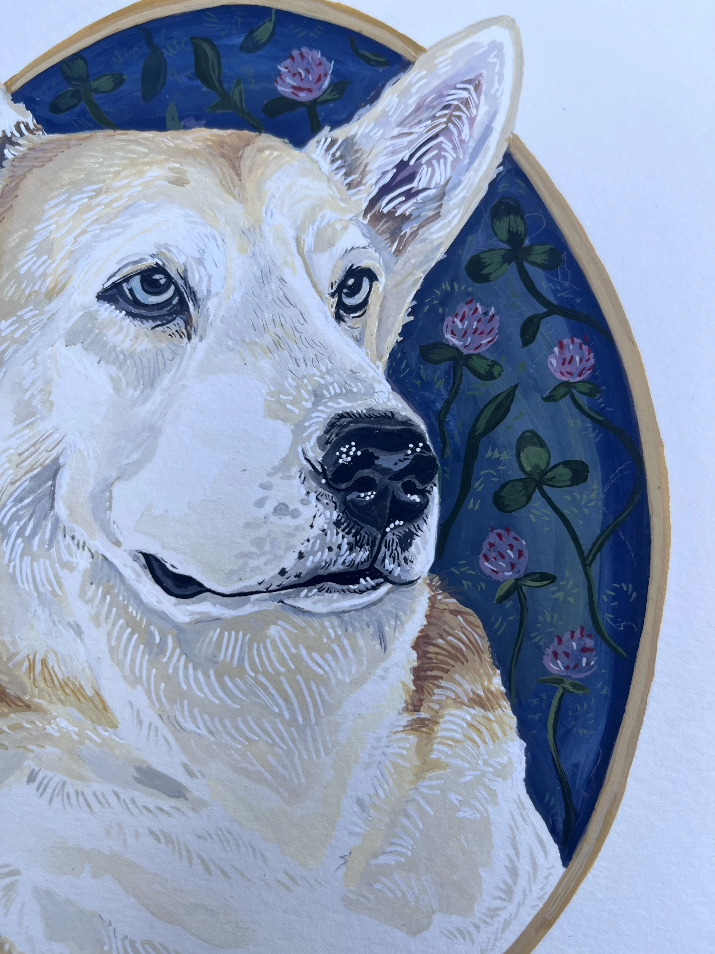 Hand painted custom pet portrait size 8x10