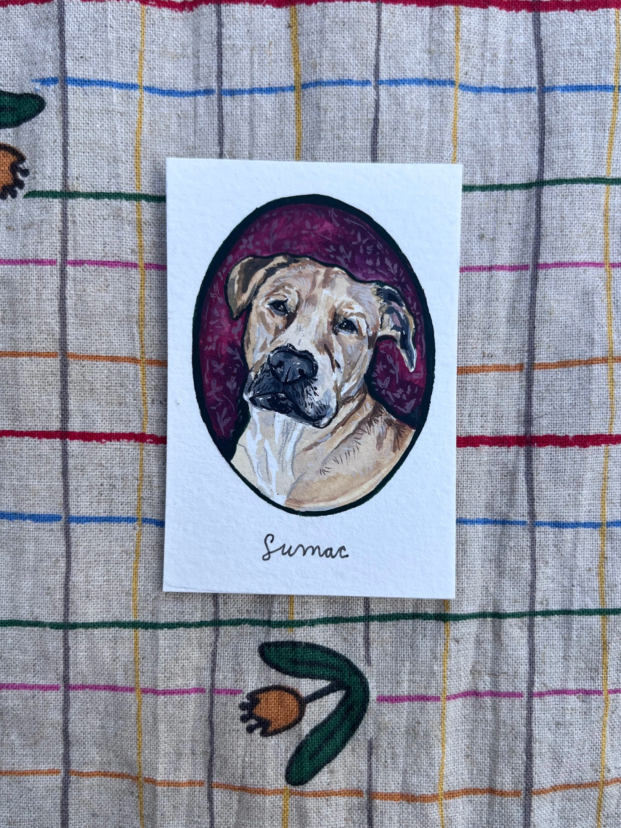Hand painted custom pet portrait size 2x3