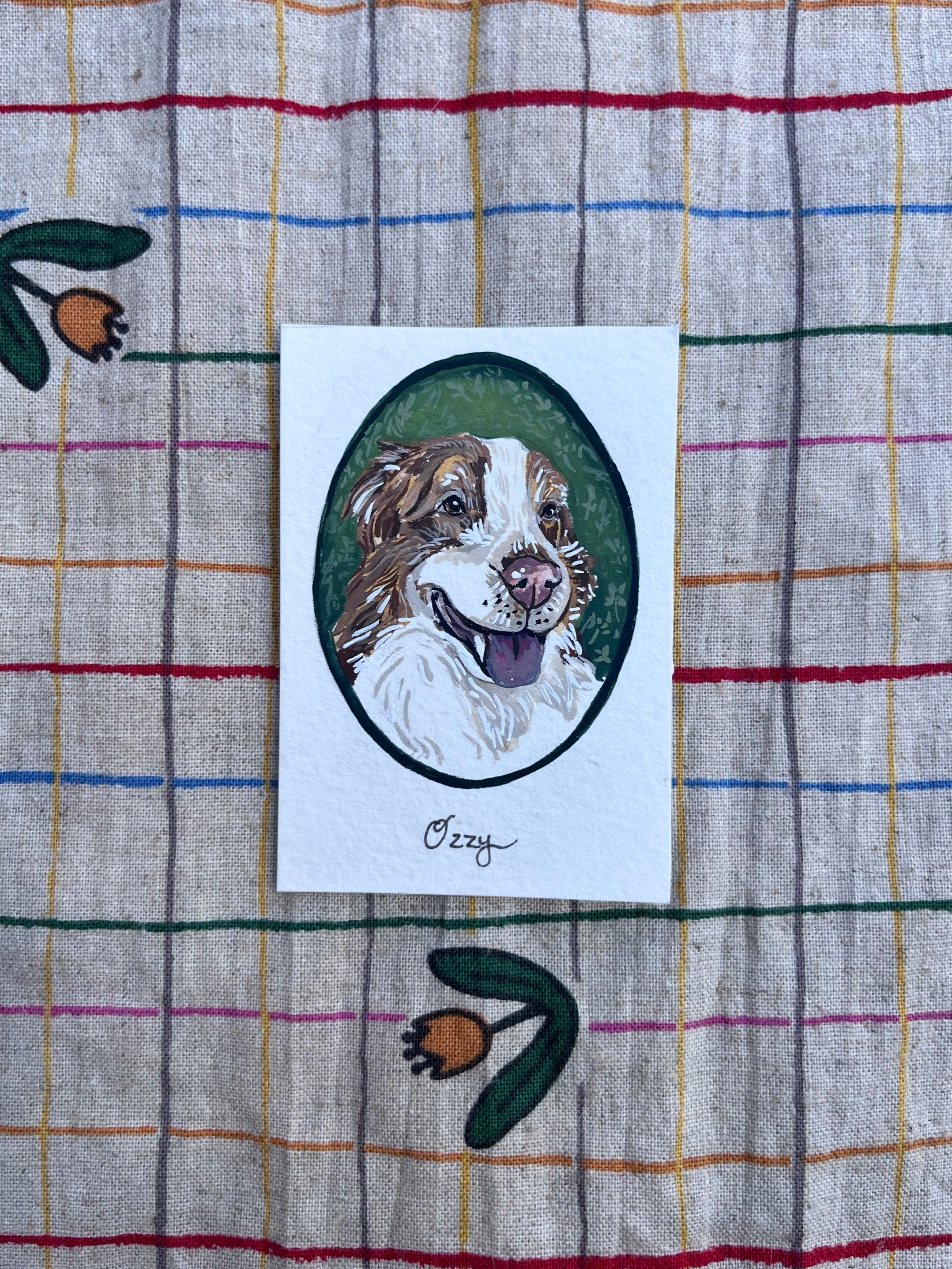 Hand painted custom pet portrait size 2x3