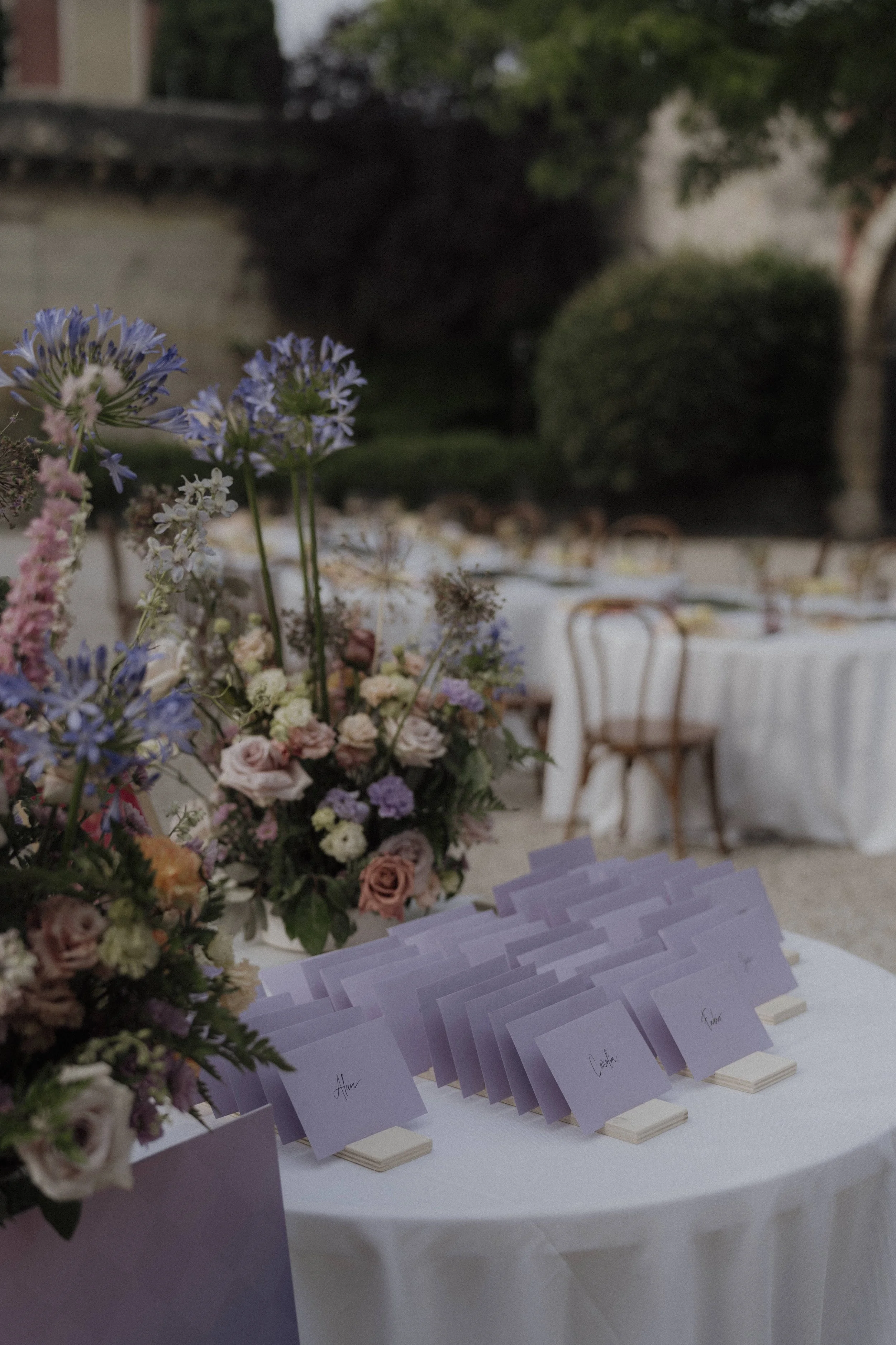 Personalized handwritten letter escort cards for wedding guests