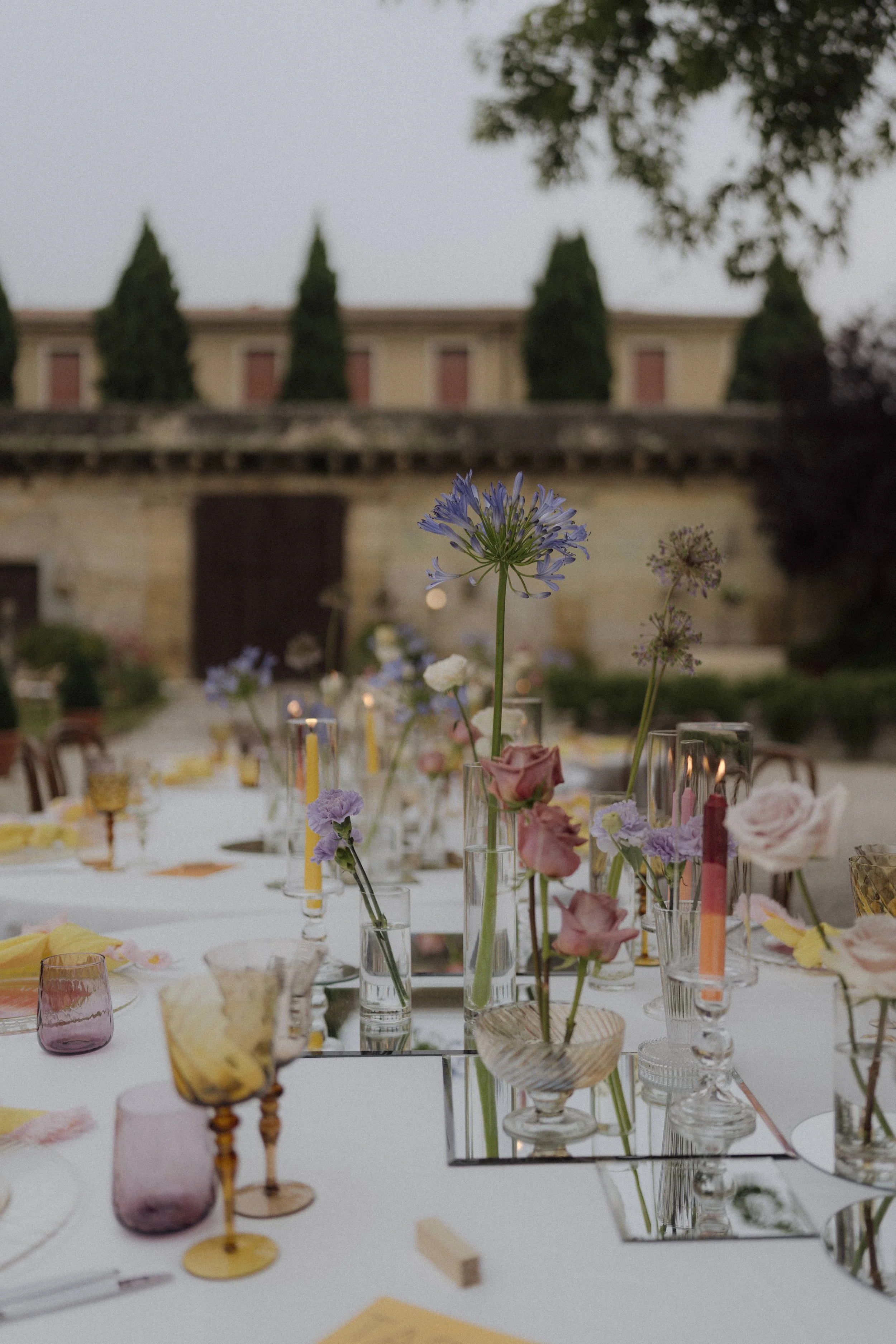 allestimenti mise en place matrimonio all'aperto