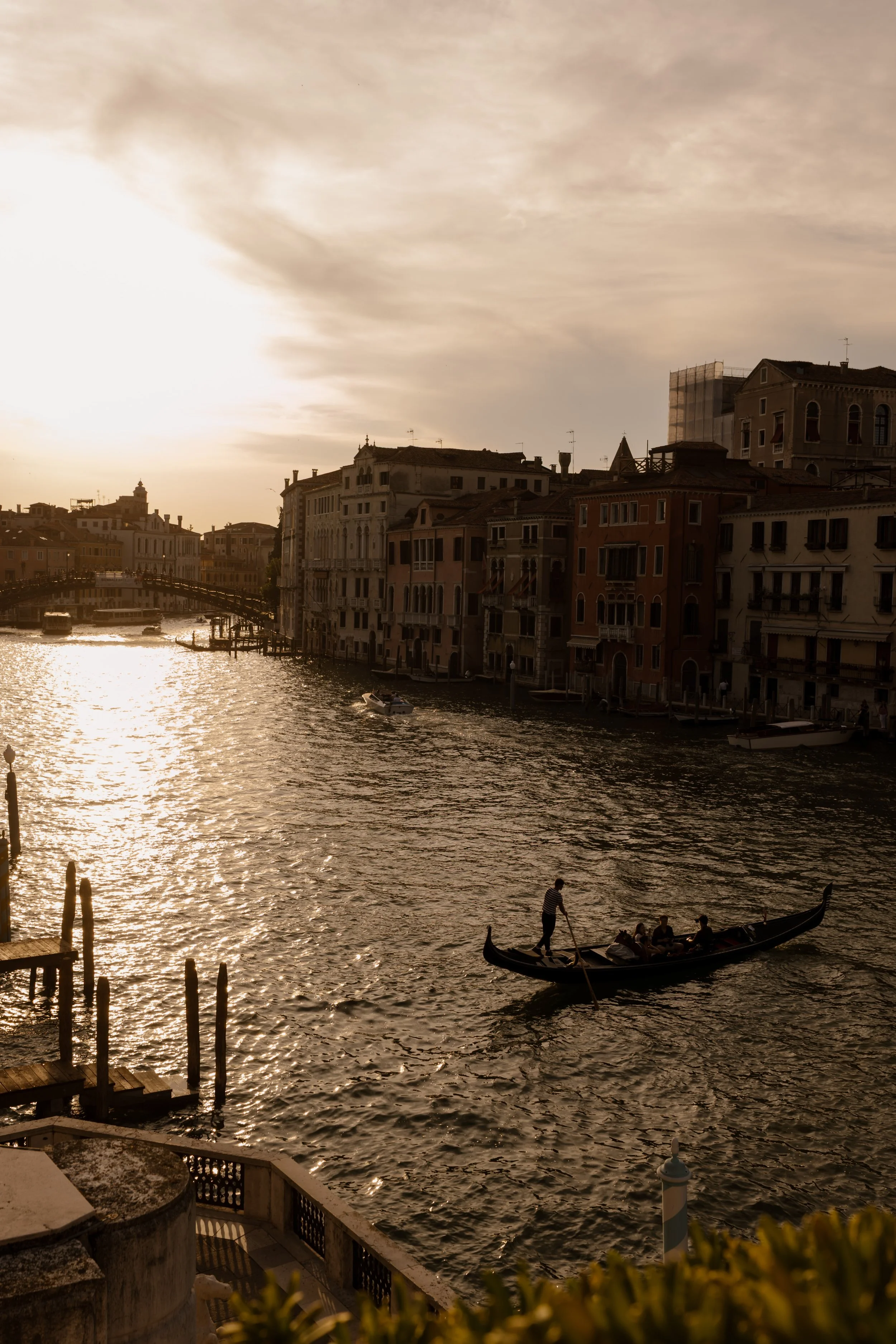Venetian wedding by sunset