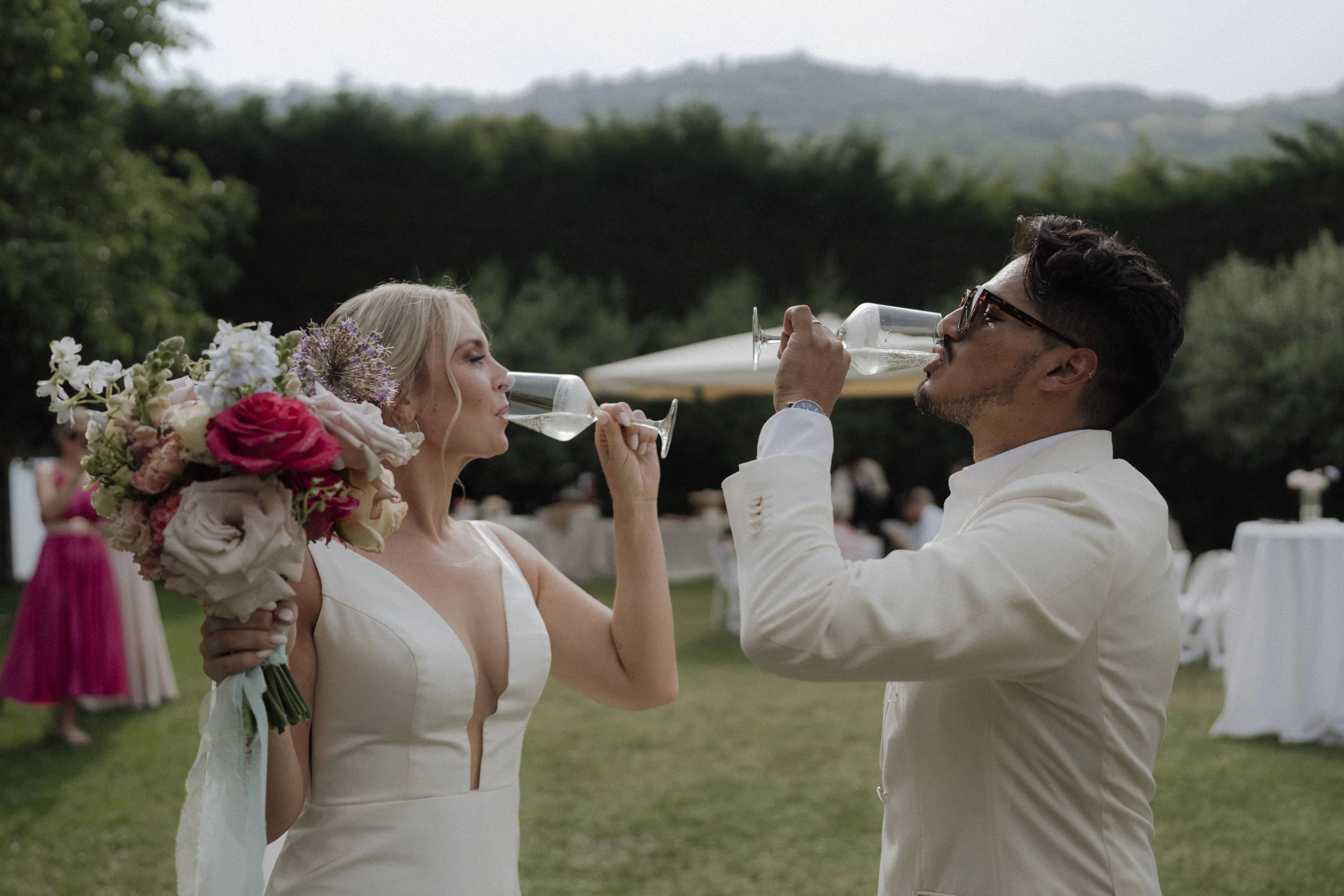 Prosecco toast at Verona wedding