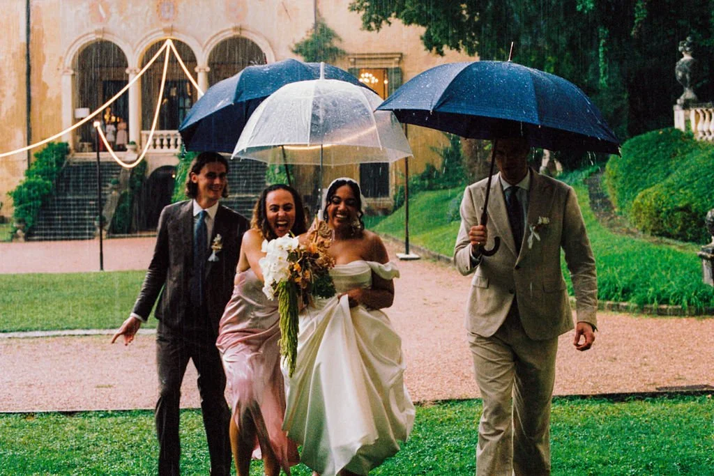 bride in the rain