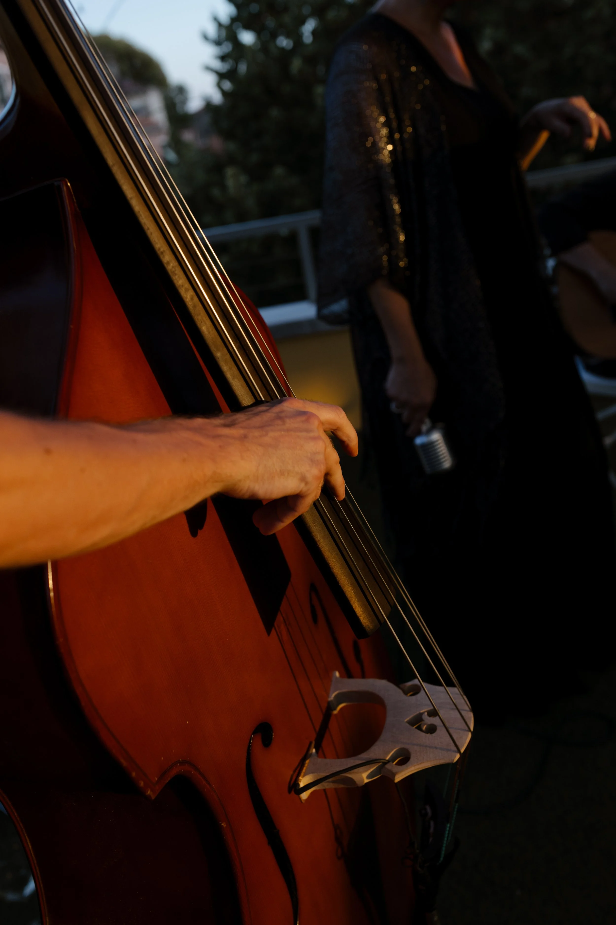 Music during a welcome cocktail party in Venice.