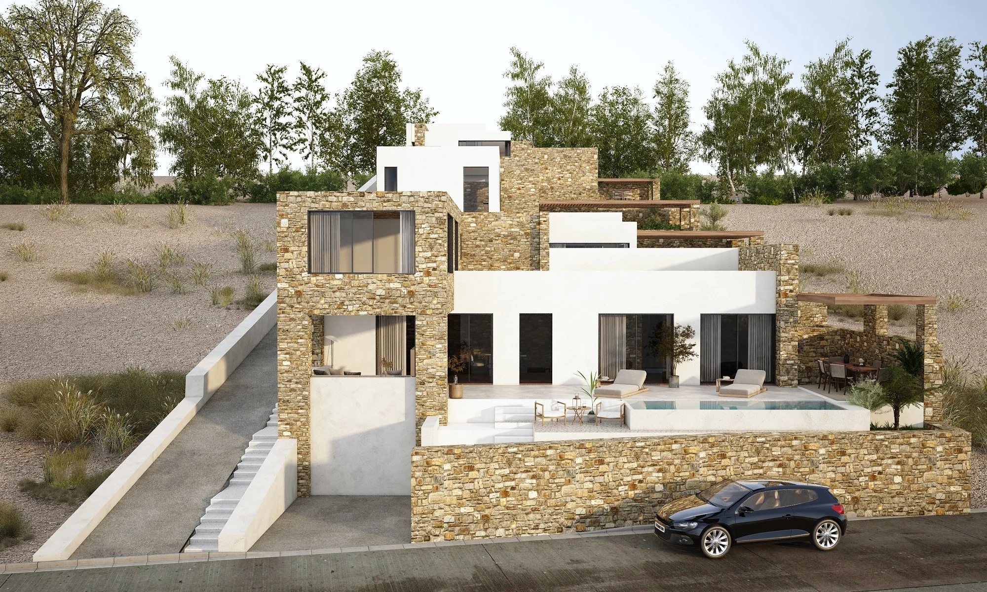 SP-RS-482-483-484-485, Project in Ysterni, Paros