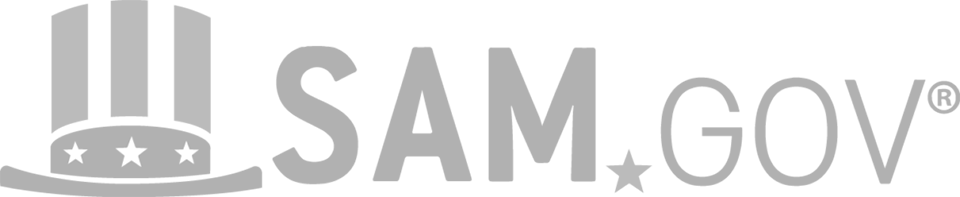 SAM.gov logo with stylized eagle and text 'SAM.GOV'.