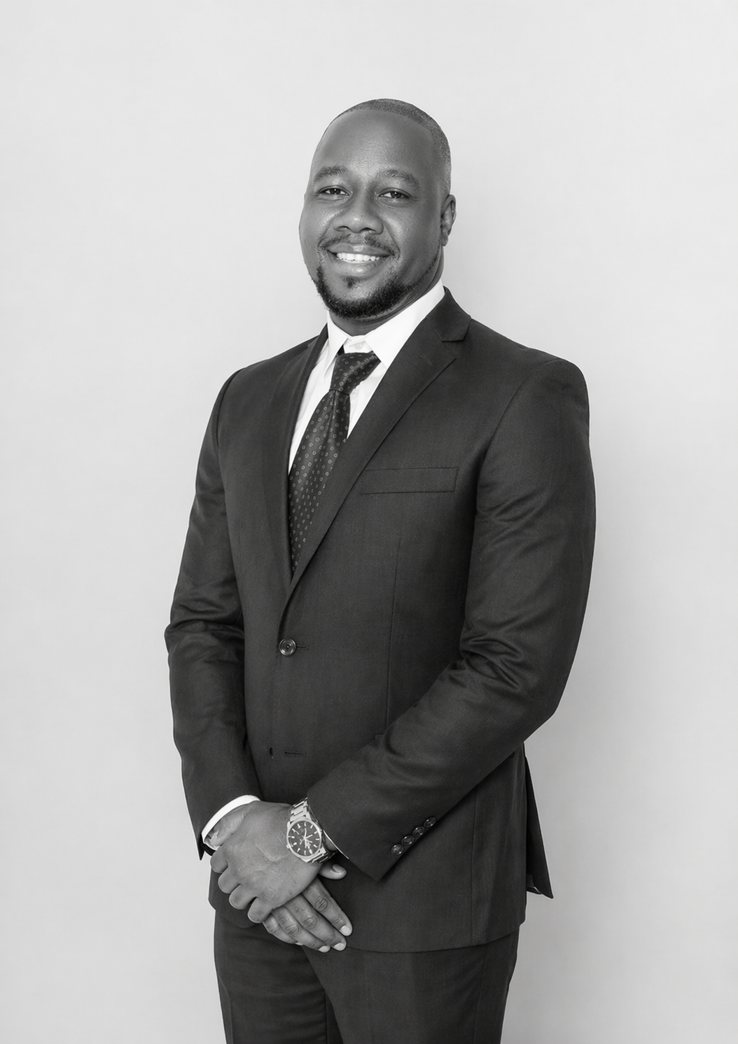 Black and white portrait of Gregoire Mathieu, Accounting professional at Delespinasse