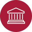 Icon of a classical building representing trademark prosecution in Haiti