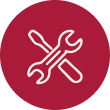 Icon of a wrench and screwdriver crossed over each other representing Trademark Maintenance in Haiti