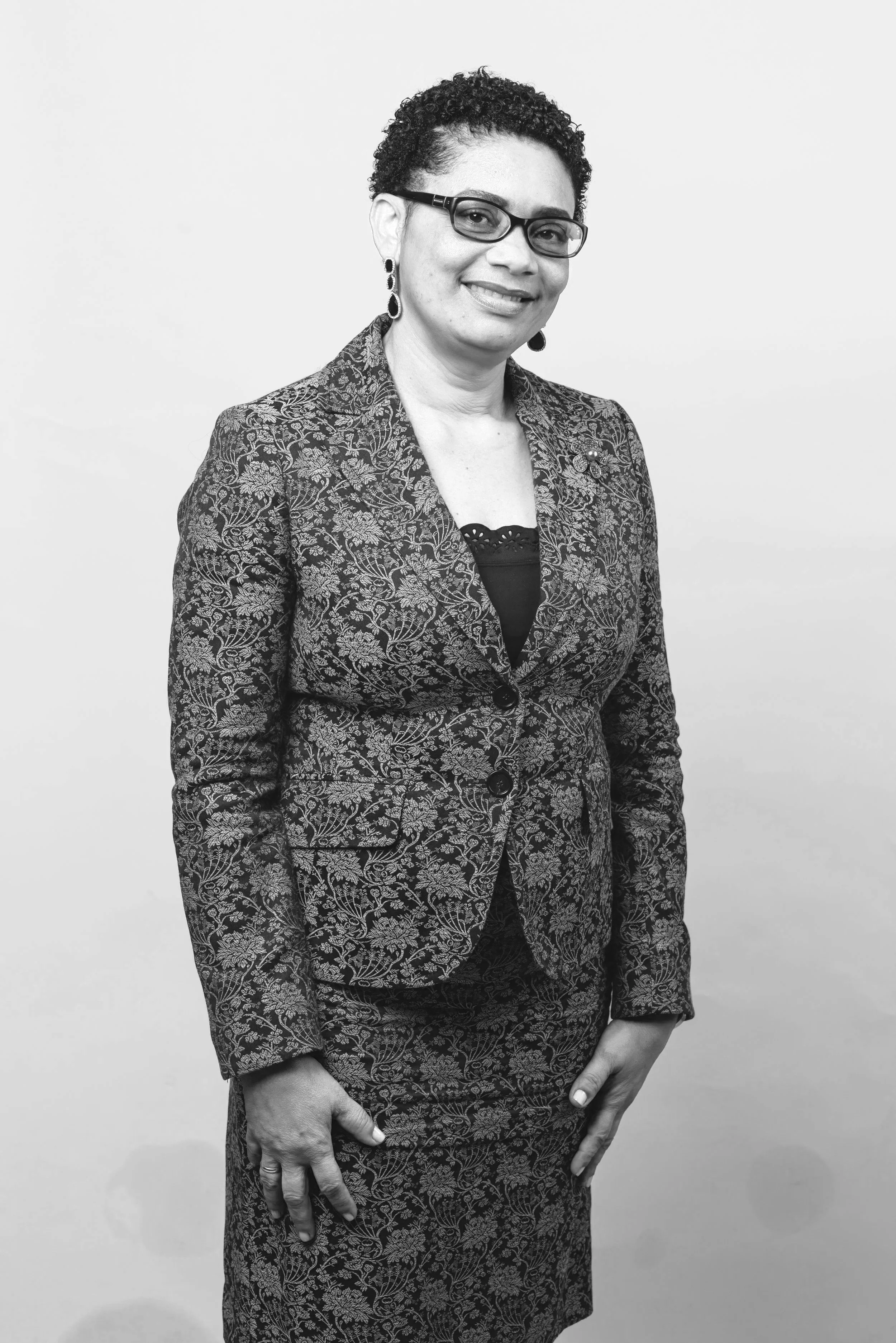 Black and white photo of Veronique Lemy, Accounting and HR professional at Delespinasse