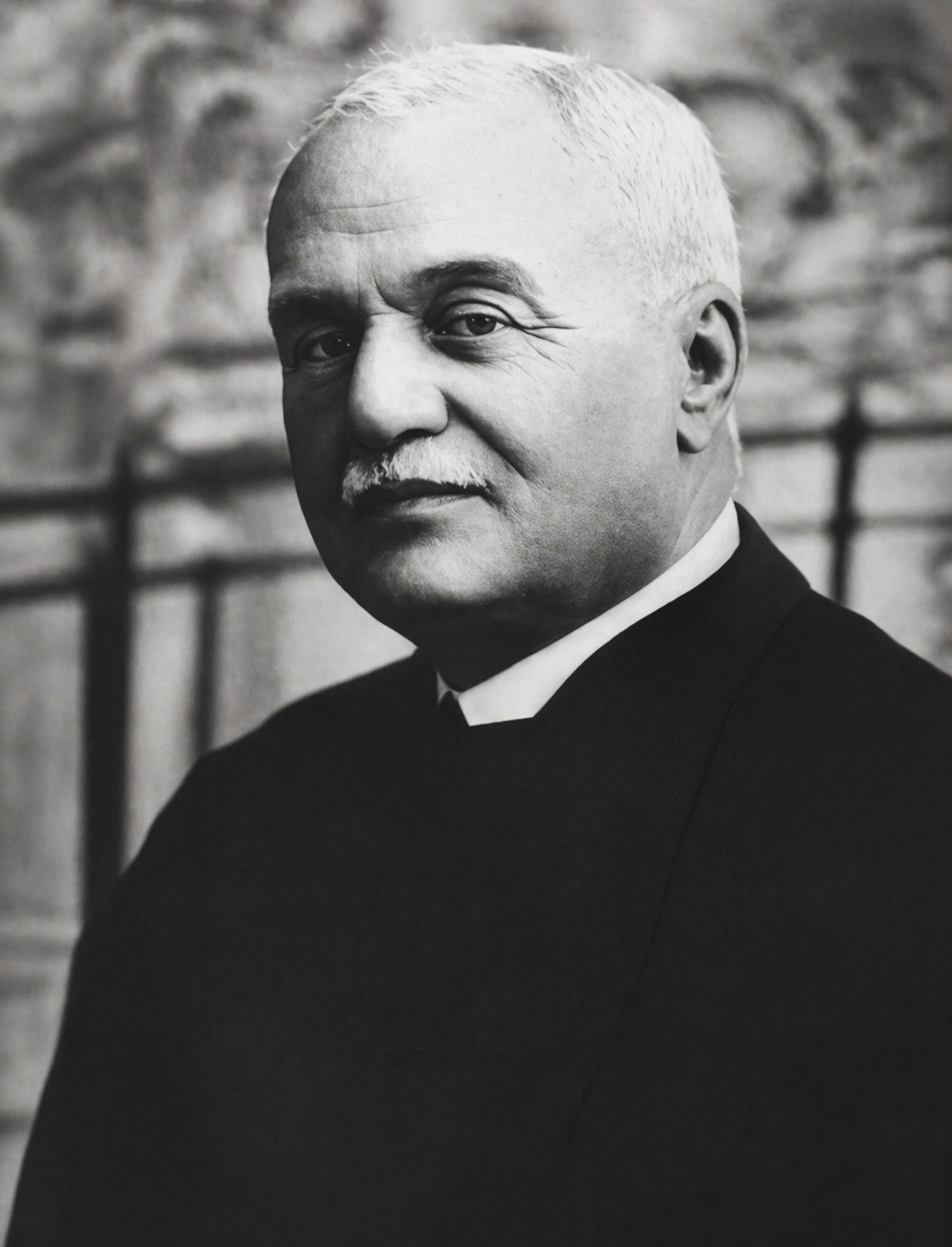 Black and white portrait of Edmond de Lespinasse, first generation lawyer in the de Lespinasse family in Haiti.