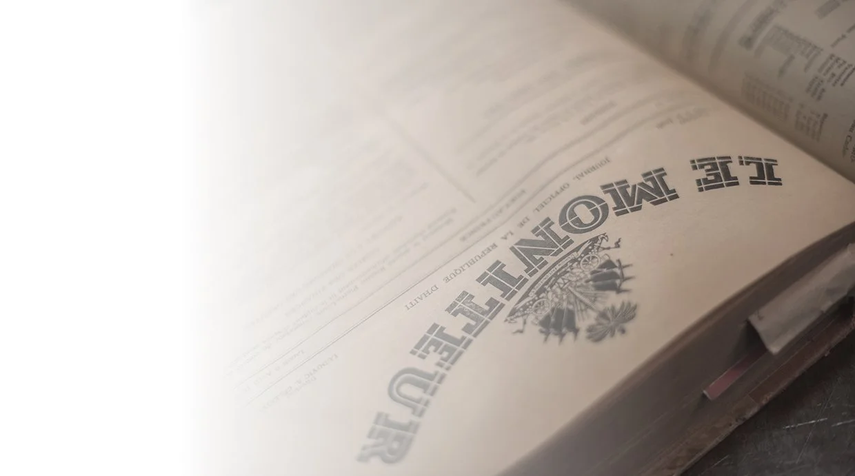 Close-up of a newspaper titled 'The Moniteur"