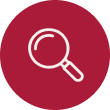 Icon of a magnifying glass representing trademark declaring of use/non-use in Haiti