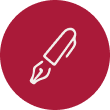 Icon of a pen representing trademark recordals in Haiti