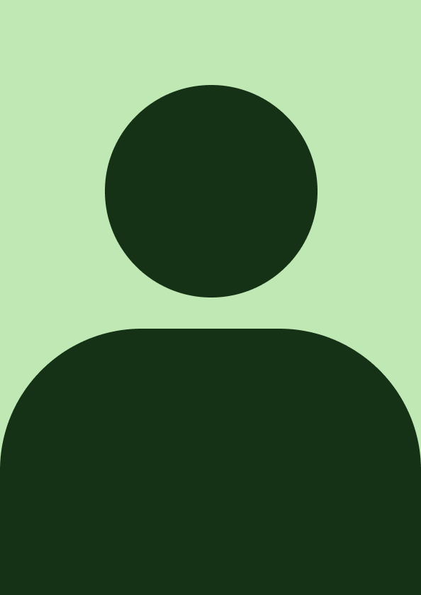 Silhouette of a person with a round head and shoulders against a light green background.