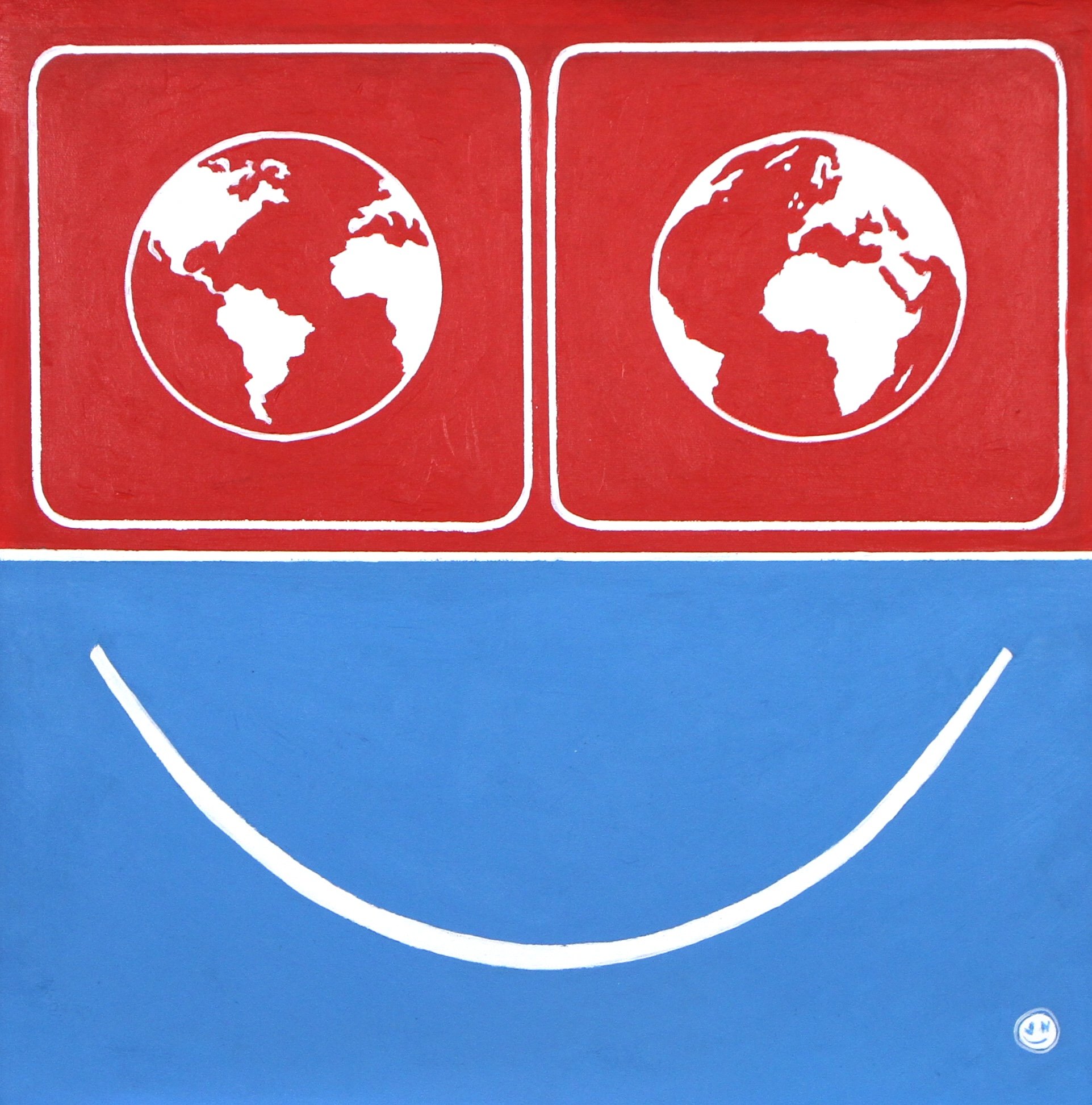  Happy Planet   17 × 17 in.  Acrylic on canvas 