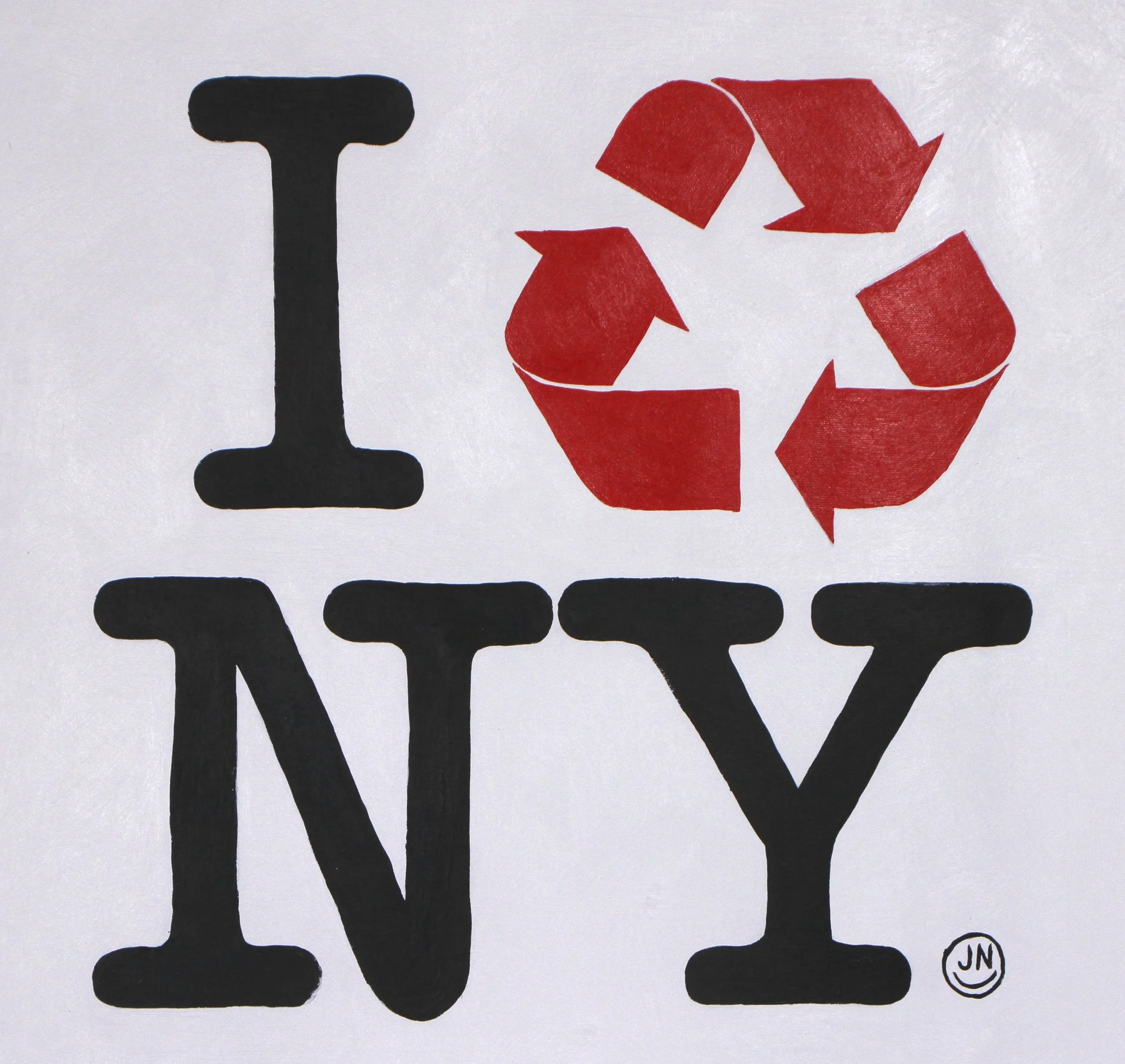   I Recycle NY   18 × 18 in.   Acrylic on canvas 