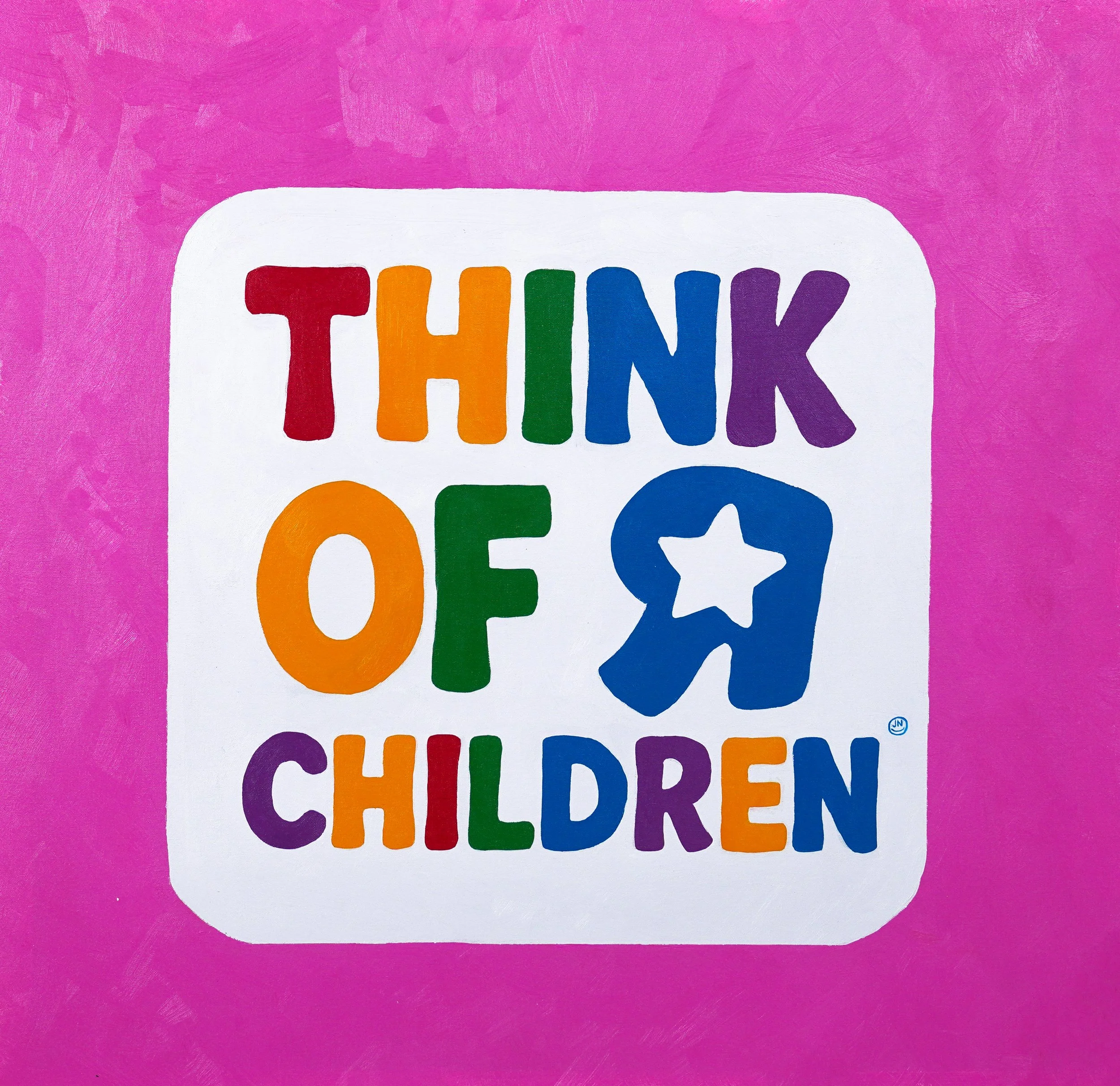   Think of R Children   30 × 30 in.  Acrylic on canvas 