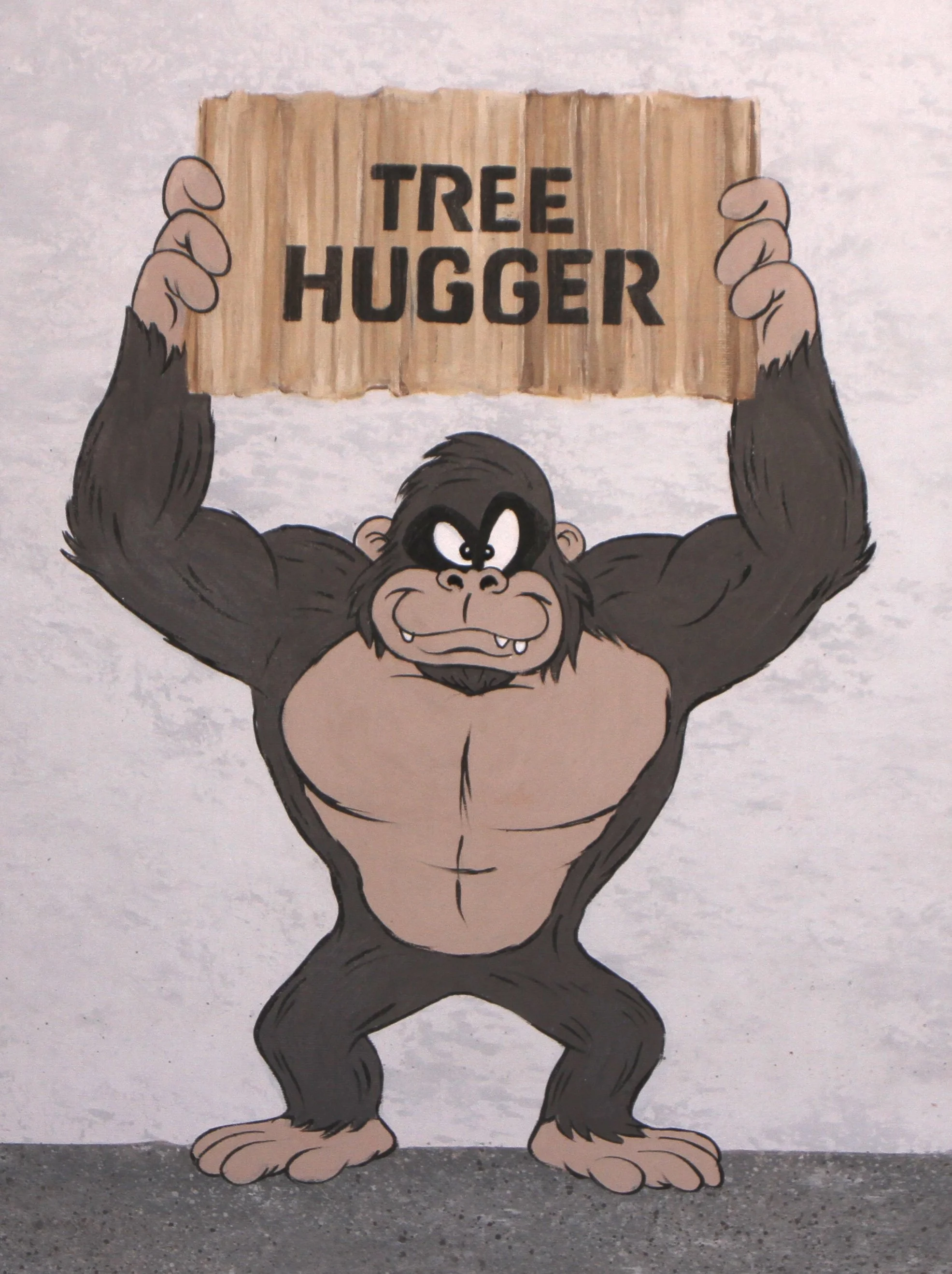   GouGou Tree Hugger   18 × 13.5 in.  Acrylic on canvas 