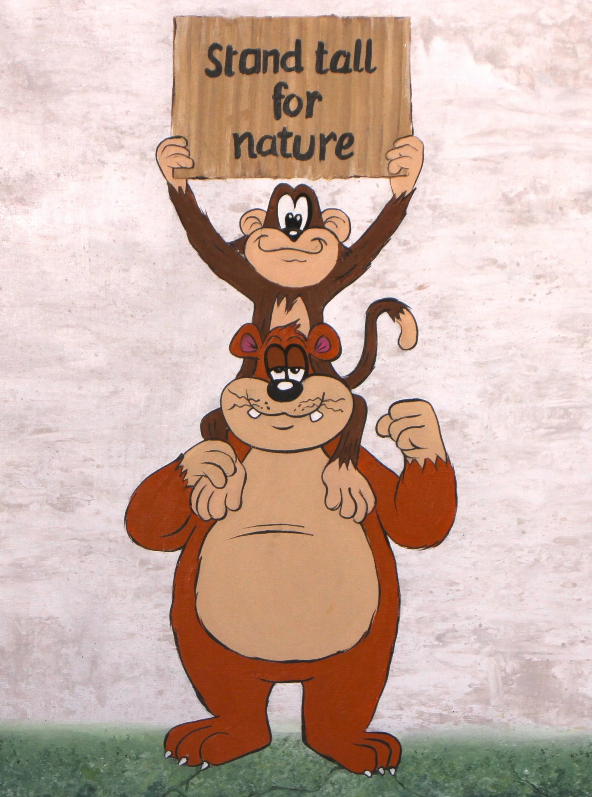   BB &amp; Loco Stand Tall for Nature   18 × 13.5 in.  Acrylic on canvas 