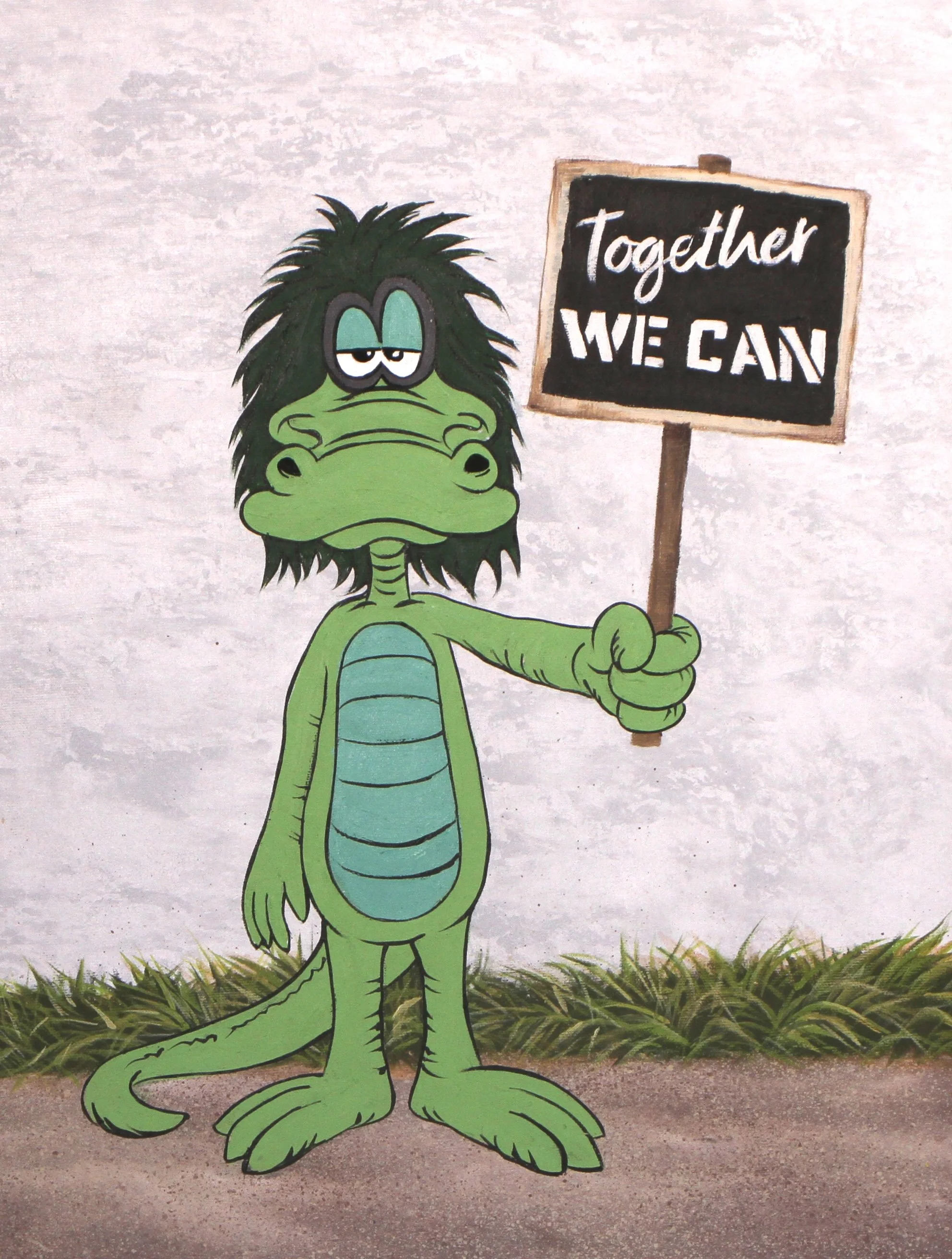   Al Together We Can   18 × 13.5 in.  Acrylic on canvas 
