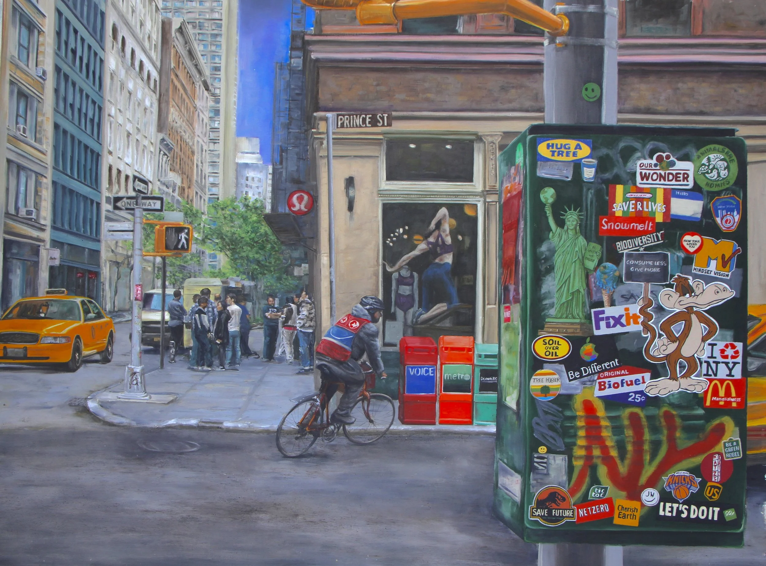   Prince Street   30 × 40 in.  Acrylic on canvas 