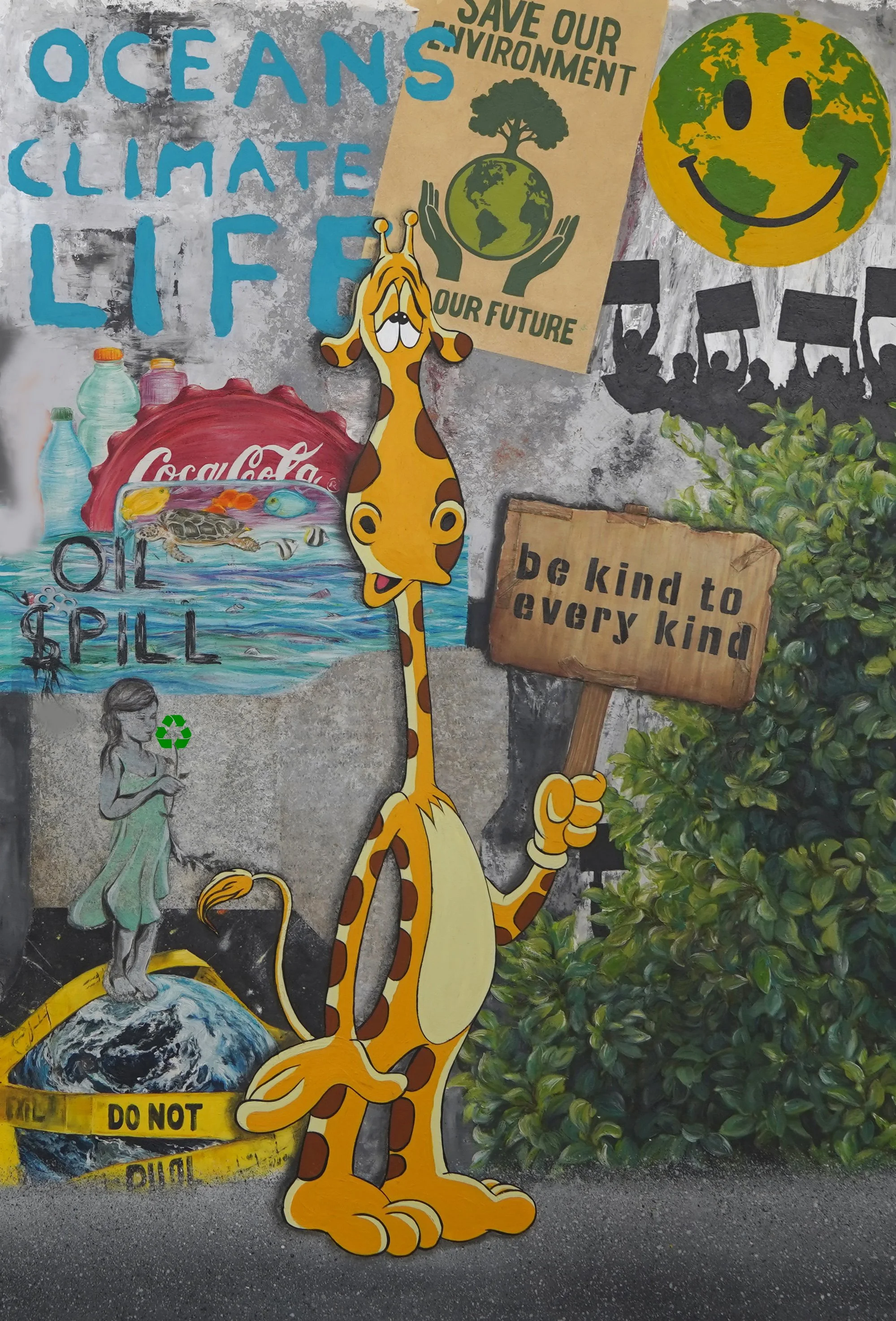   Gigi Ocean Climate Life   62 × 42.5 in.  Acrylic on canvas 