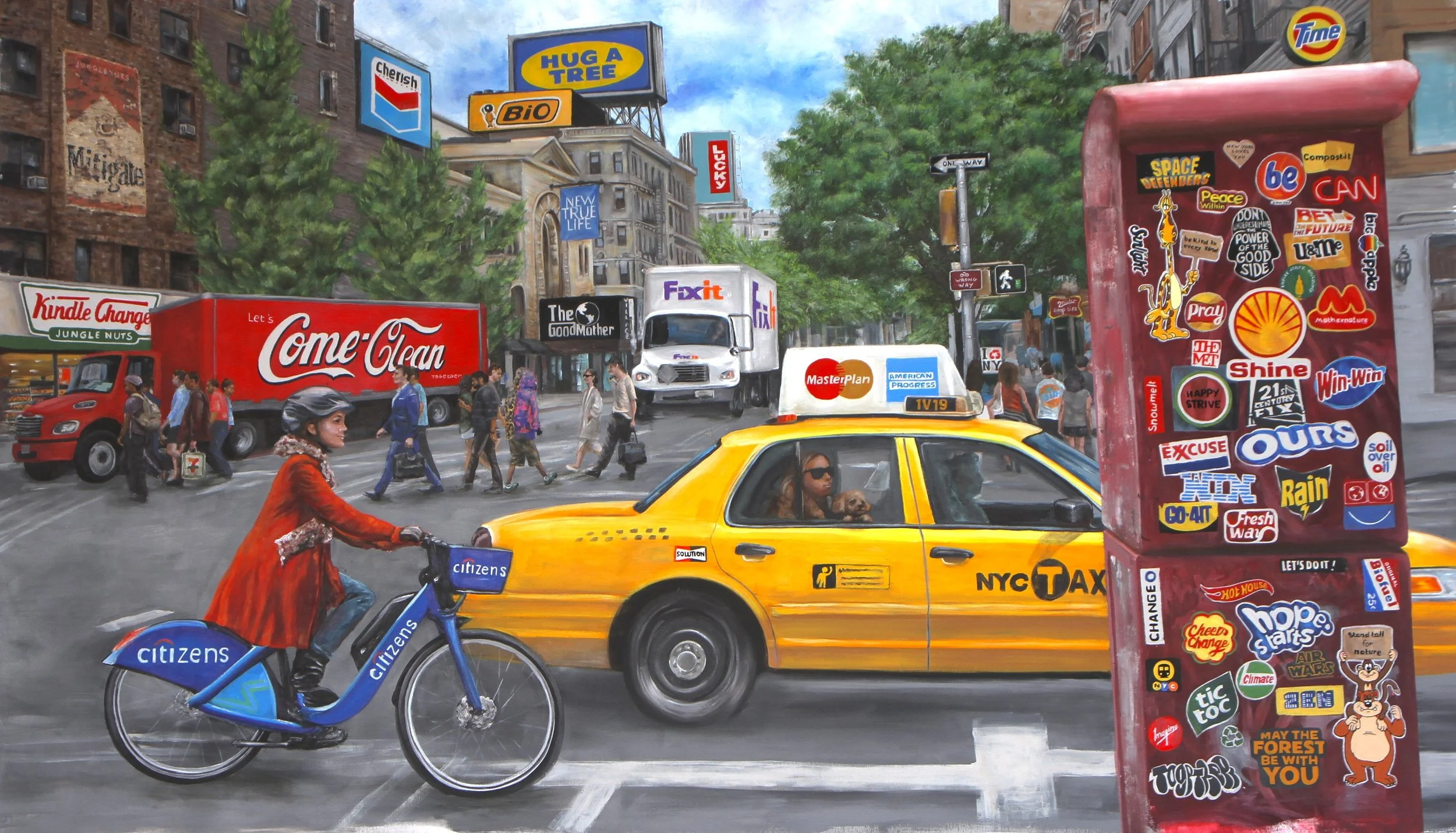   East Village   32 × 57 in.  Acrylic on canvas 