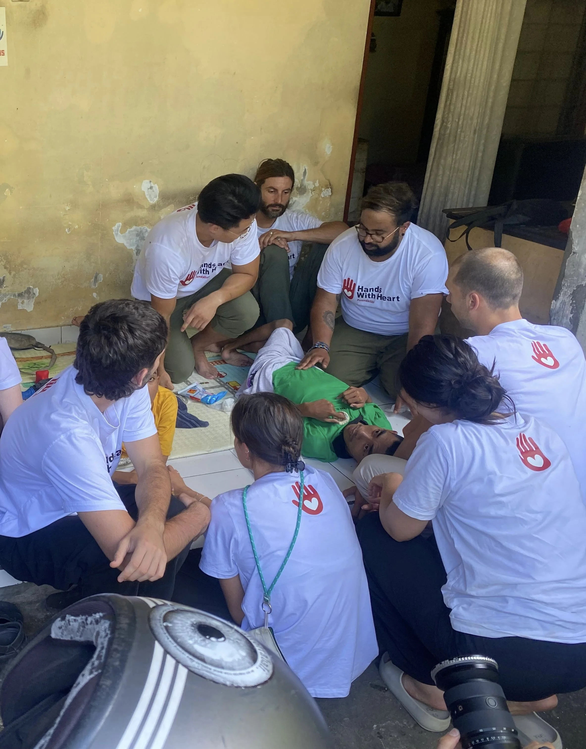 Community healthcare volunteers providing rehabilitation and support abroad