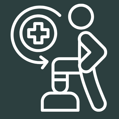 Long-term rehabilitation and recovery icon