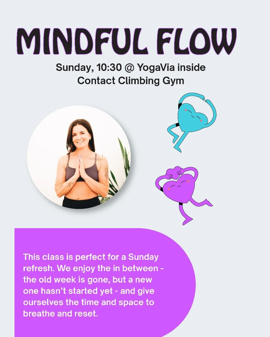 Come flow with me on Sunday at @yogavia_contact! 

These mindful flows are so juicy. They feel like taking a big bite of the freshest piece of peak summer watermelon on a hot summer day, ya know what I mean? The kind of bite that makes you think &ldq