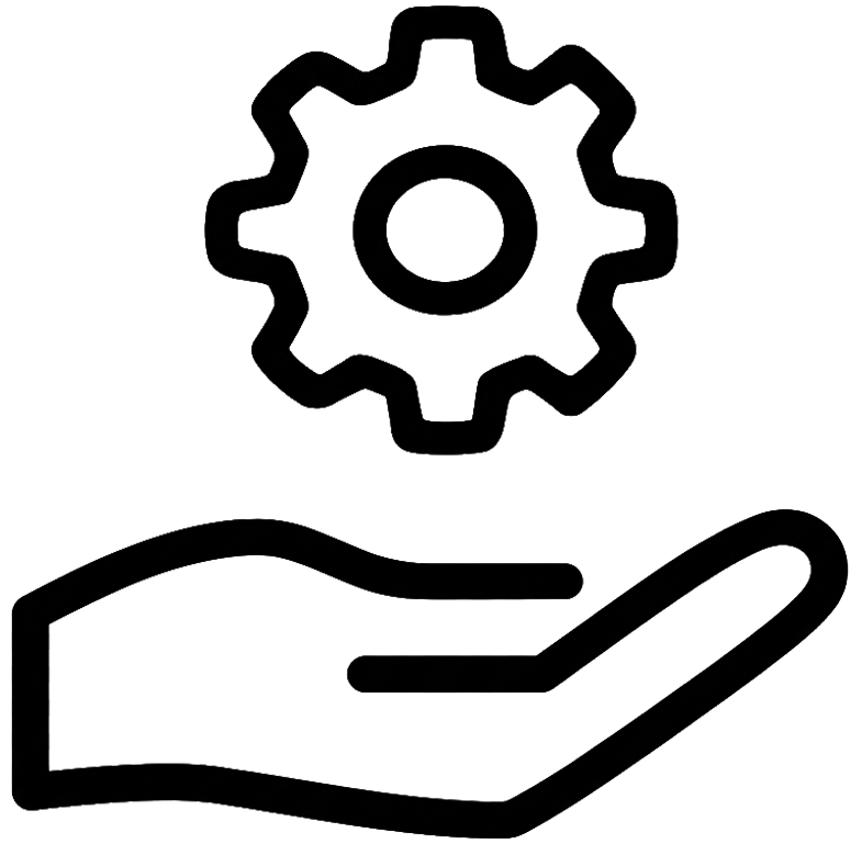 Ícone minimalista que representa personalização e adaptação à identidade visual da marca.