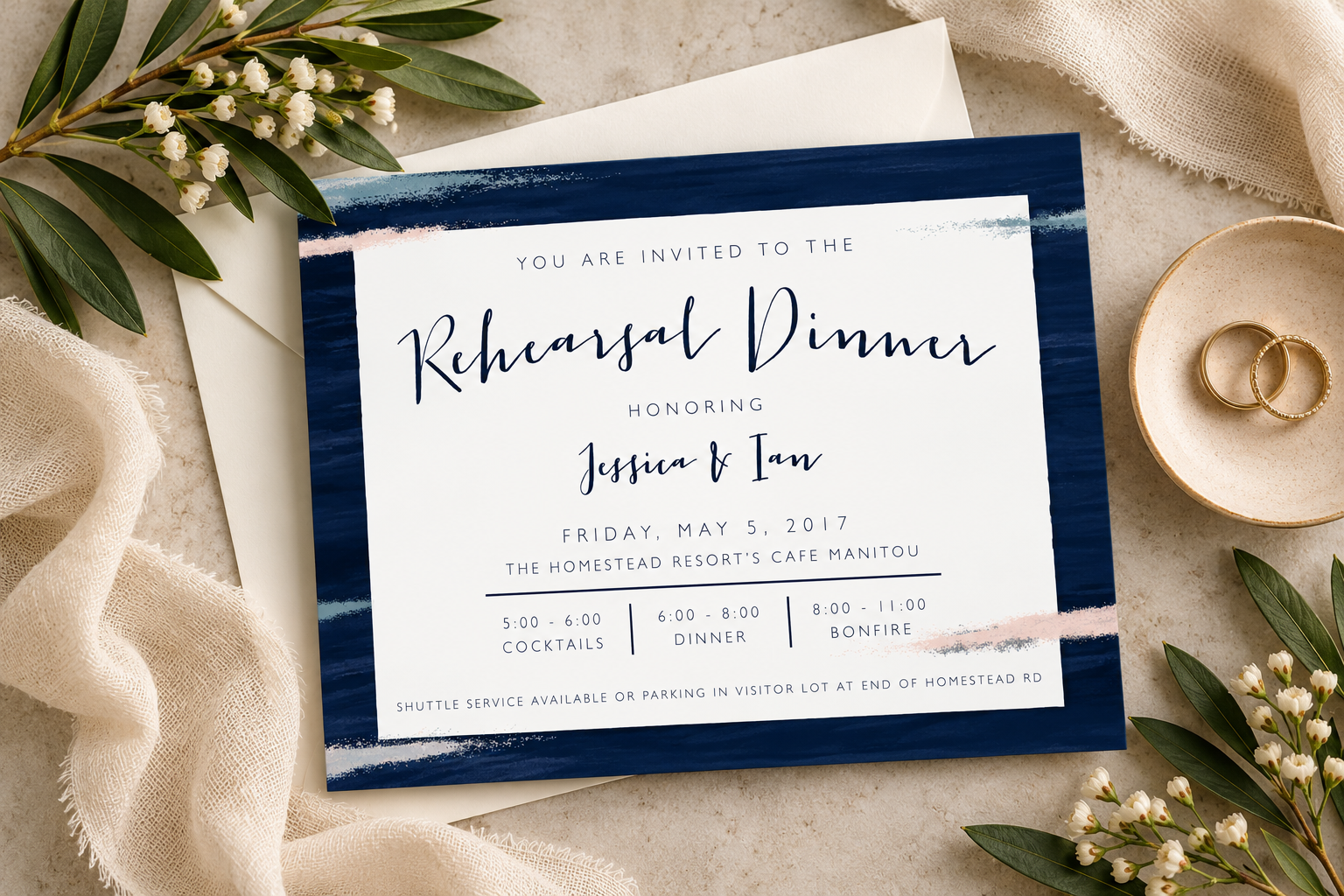 Navy Rehearsal Dinner Stationery Flat Lay.png