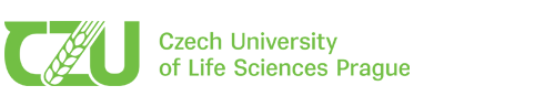 Logo of Czech University of Life Sciences Prague in green and black.