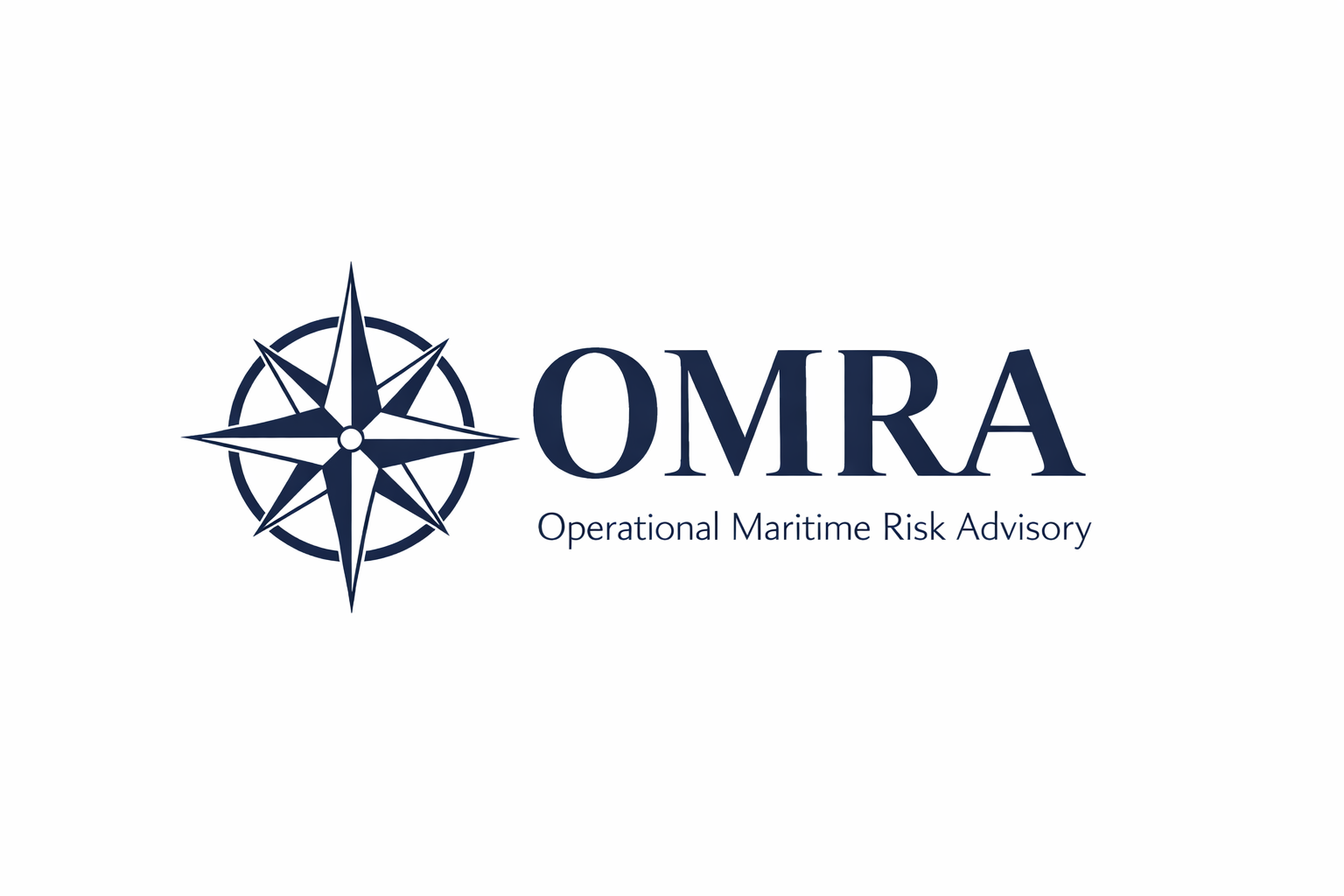 OMRA logo with a navy blue compass symbol and the words "OMRA" and "Operational Maritime Risk Advisory" on a white background.