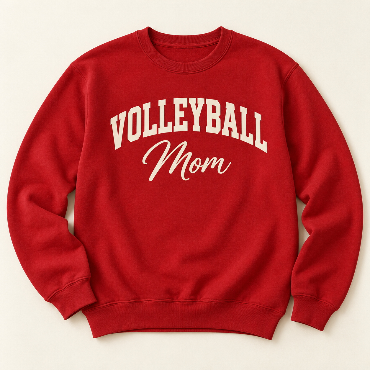 Red Volleyball Mom Crewneck Sweatshirt.png