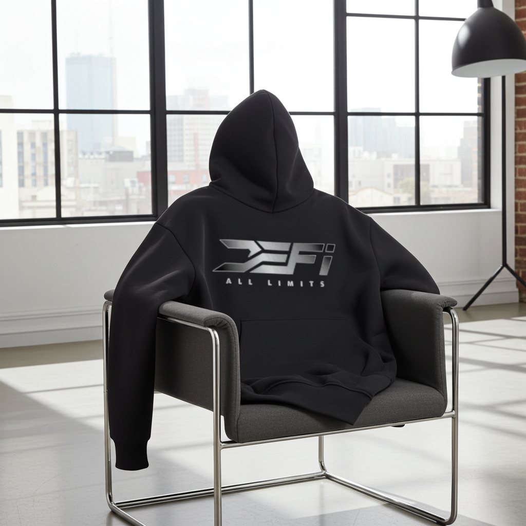 DeFi Motorsports Chrome Logo Hoodie — Premium Crew Pullover