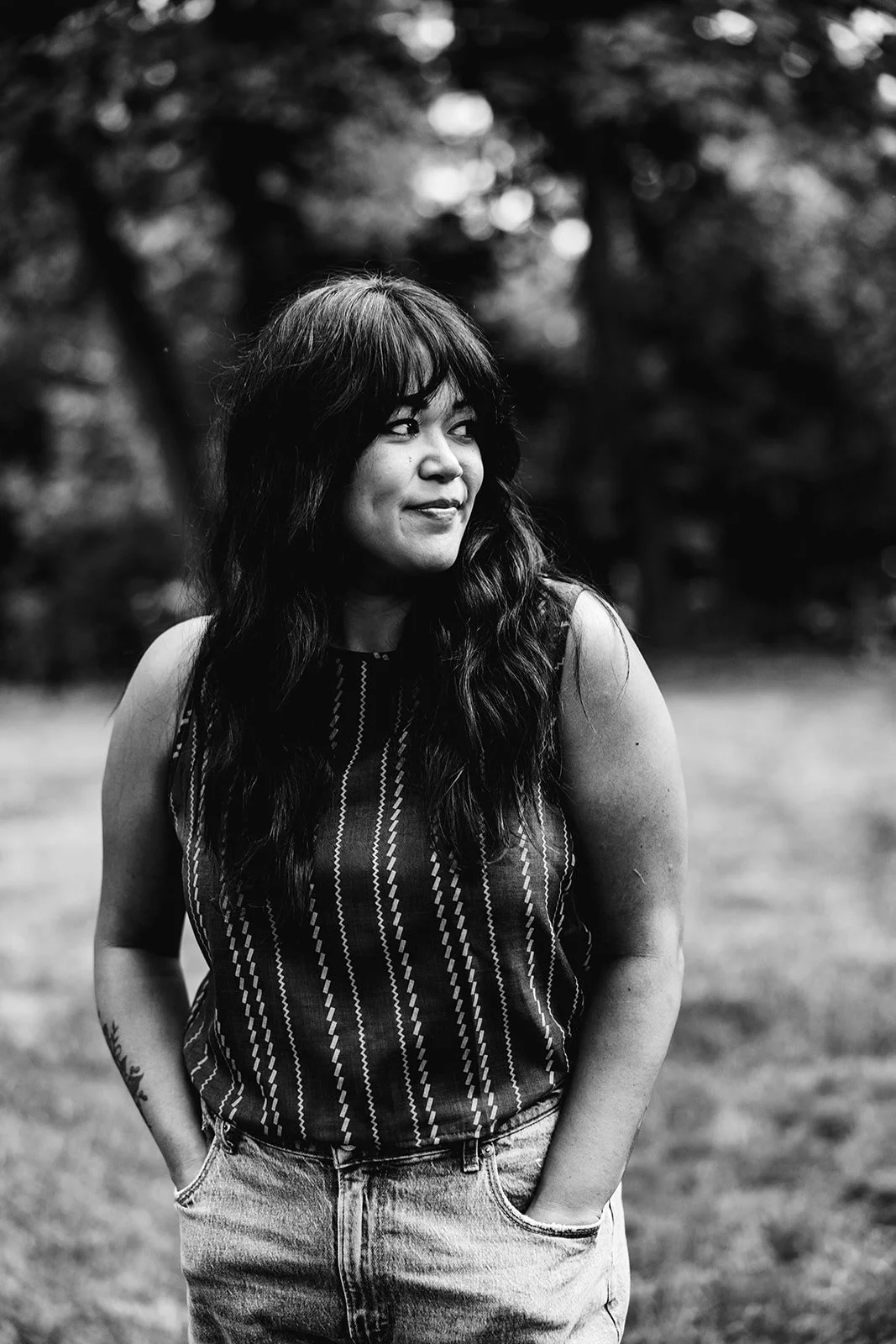 Black and white portrait of interior photographer, Jill Tiongco