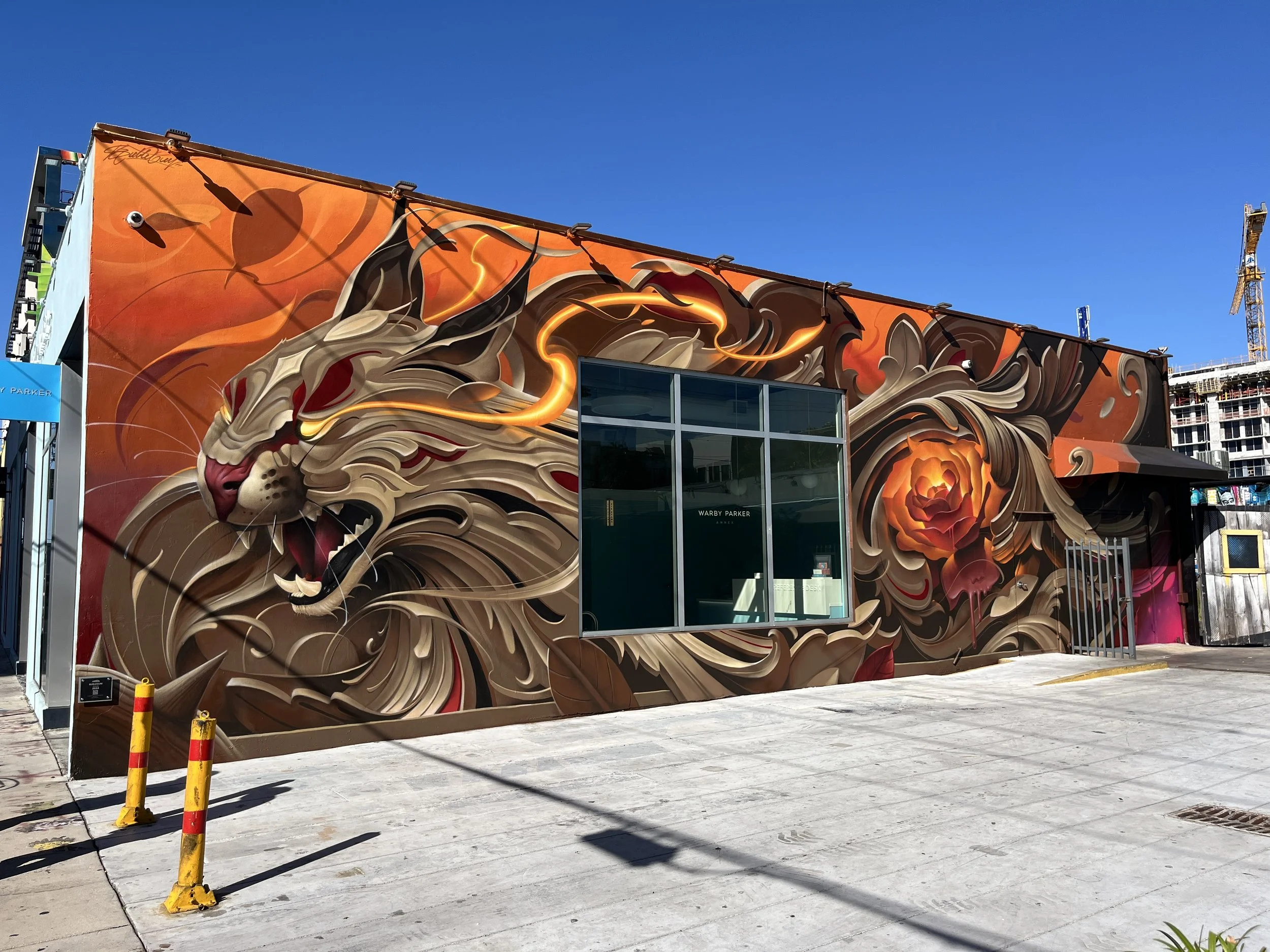 ornamental style mural by Bublegum at Wynwood Walls Miami during Art Basel