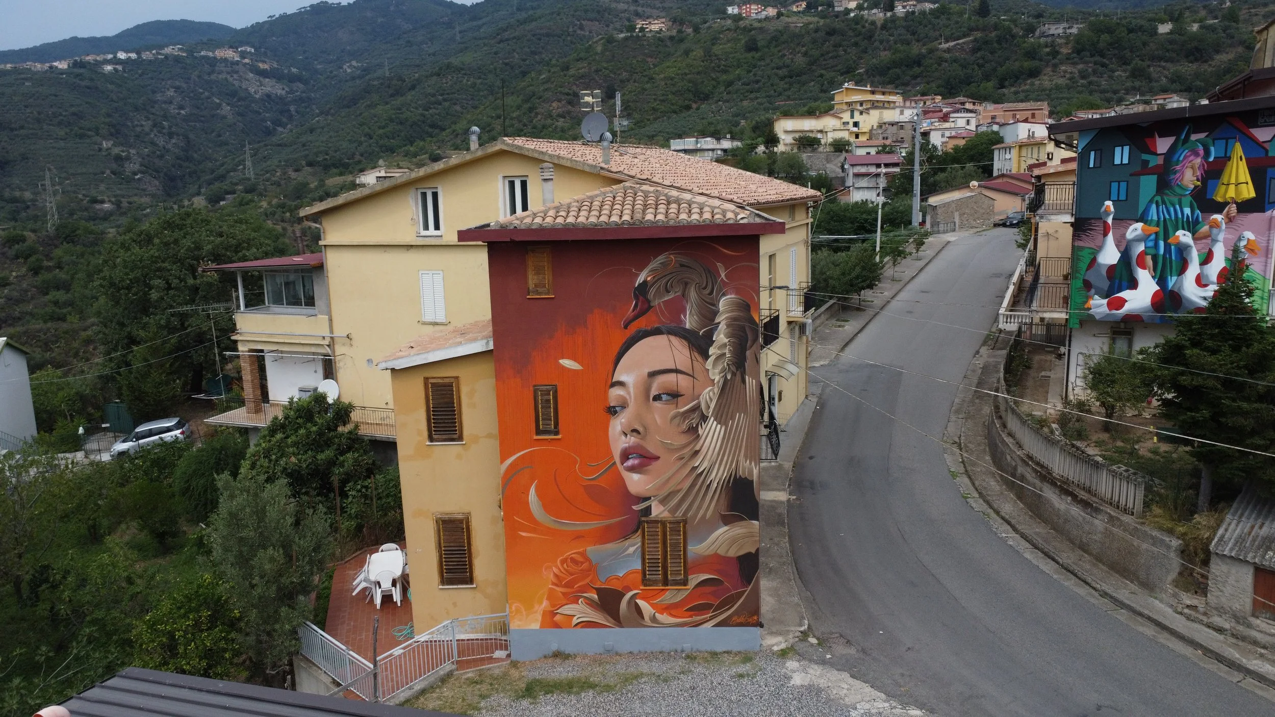 Monumental mural by Bublegum (Tirso Paz) for Luce Fest. A vibrant public art installation in the signature Ornamental Style, showcasing large-scale creativity and the fusion of contemporary urban art with the festive energy of the event.