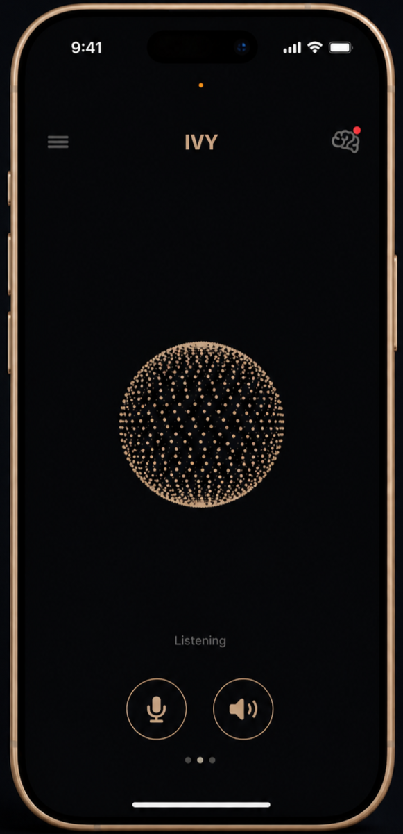 In Ear Voice UI Screen