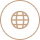 Gold icon of a globe.