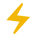 Lightning bolt icon on a white background.