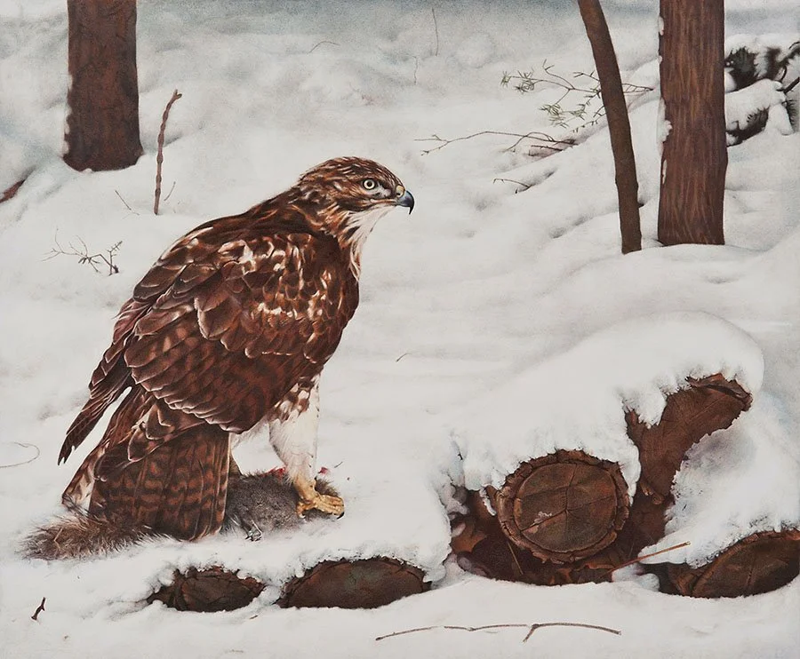 “Winter Watch,” colored pencil (22"x26.5") – $3000