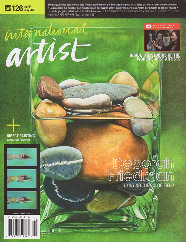 Deborah Friedman cover on International Artist Magazine April May 2019